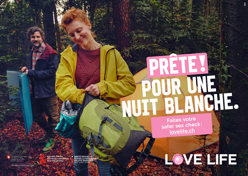 La nouvelle campagne LOVE LIFE: Prêt! Pour une nuit blanche. Faites votre safer sex check: lovelife.ch